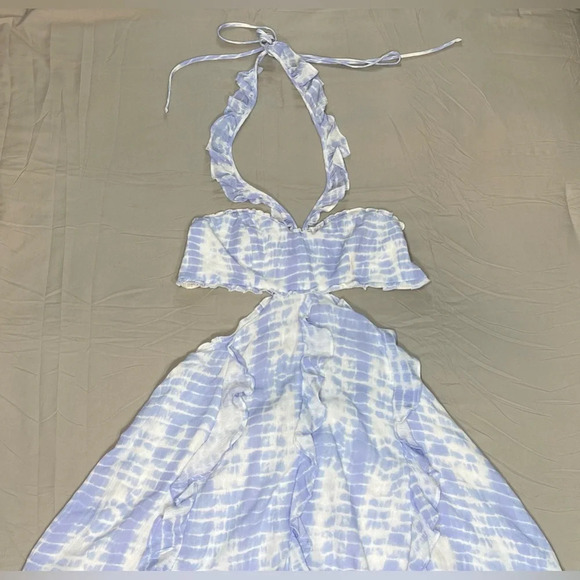 Majorelle Lilliana Mini Dress in Periwinkle Tie Dye Medium Summer Party Boho - Picture 3 of 16